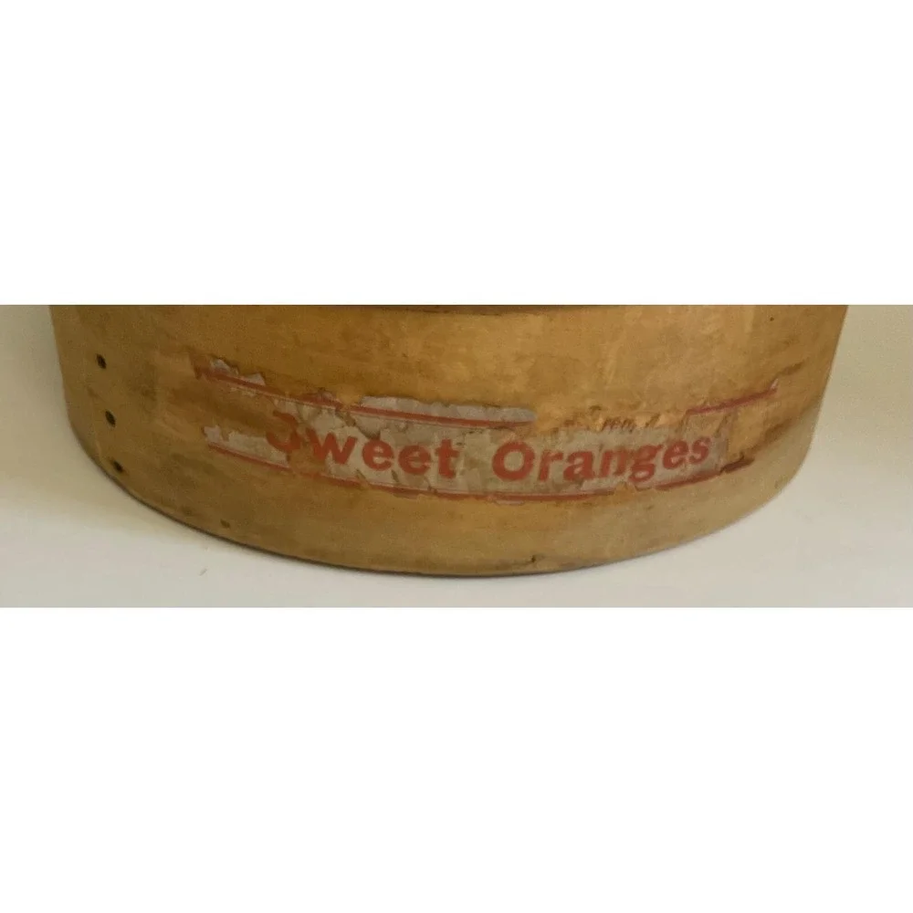 Antique Wooden Pantry Boxes Stackable Nesting Sweet Oranges Label Set of 2